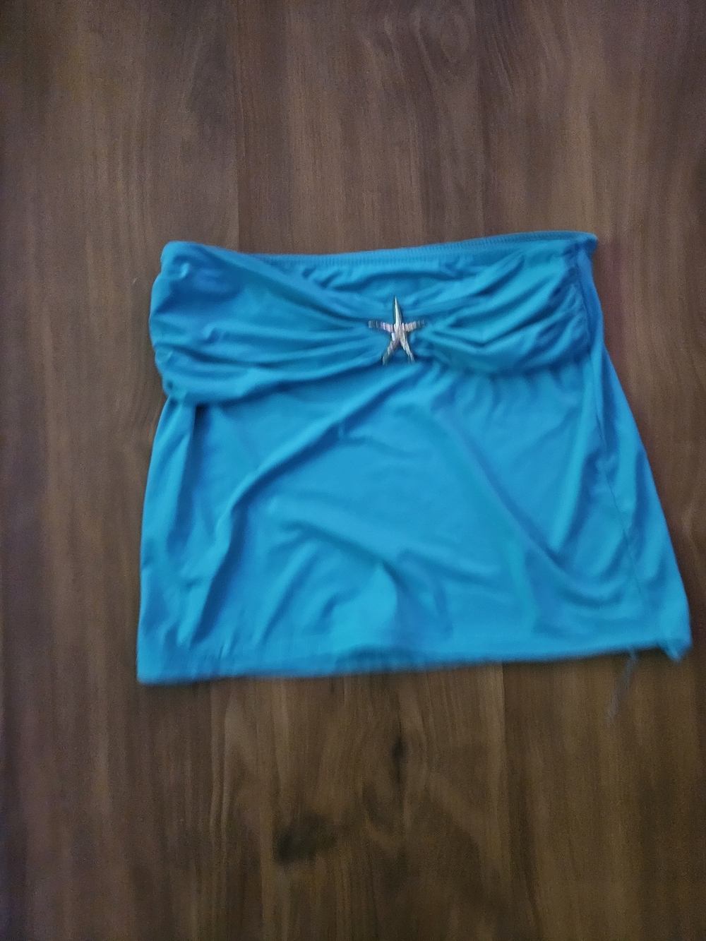 TiniBikini Turquoise Swim Coverup Skirt with Star Accent